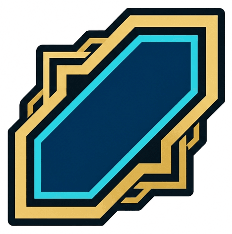 ARAM badge: elongated gold-framed navy gem crest matching the Summoner's Rift palette