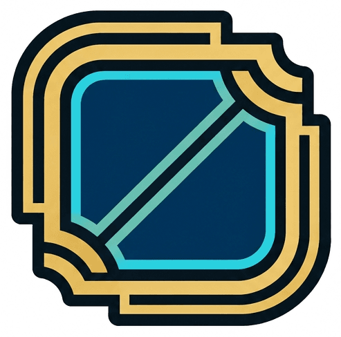 Summoner's Rift badge: rounded gold-framed navy crest